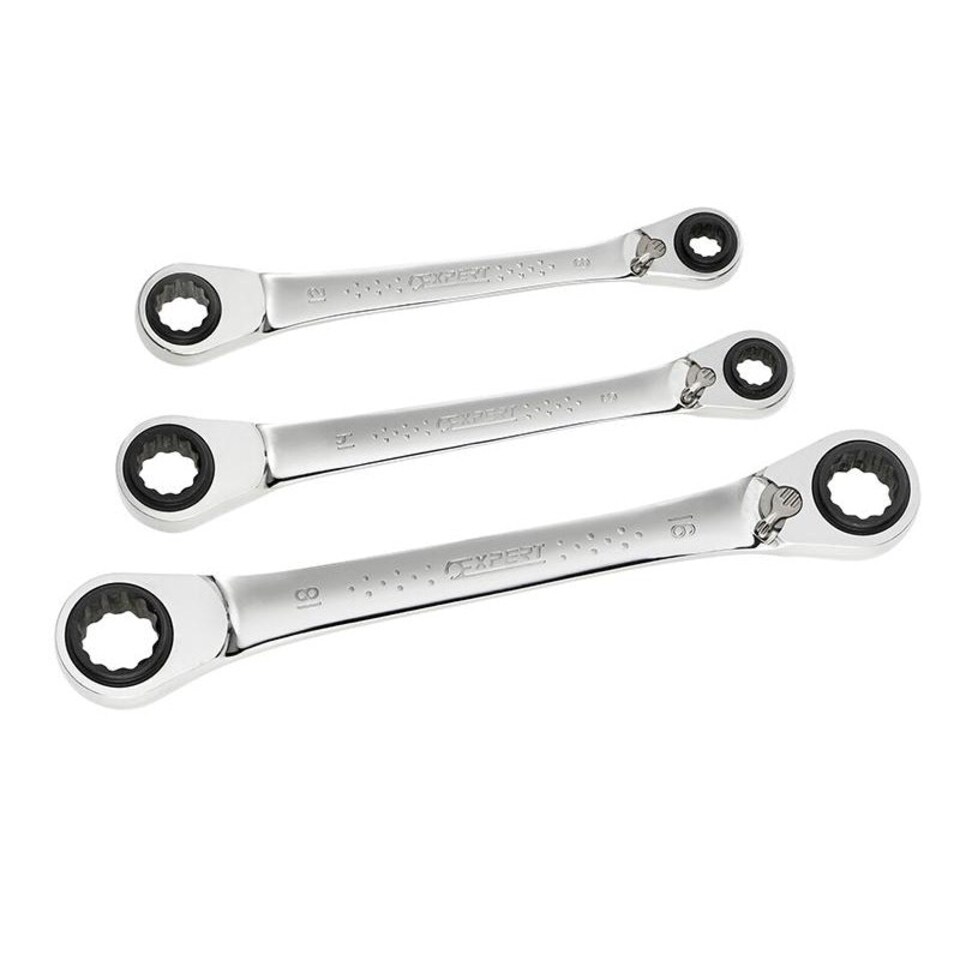 Expert Quadbox Spanner Set, 3 Piece - Multi Colour - One Size