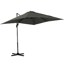 Outsunny Square Cantilever Roma Parasol, 360-Degree Rotation, Grey