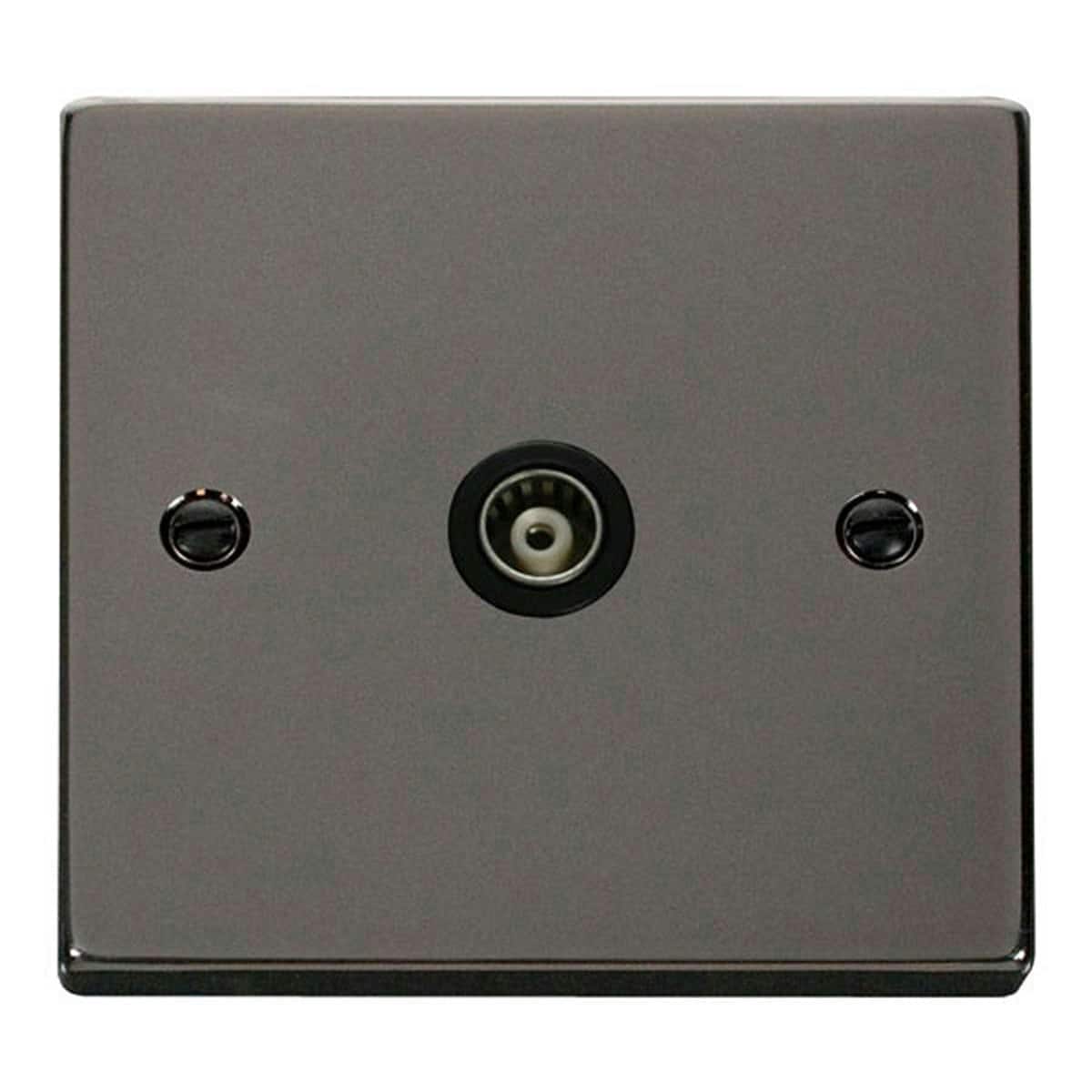 SE HOME Black Nickel Single Isolated Coaxial Socket Black Black Nickel