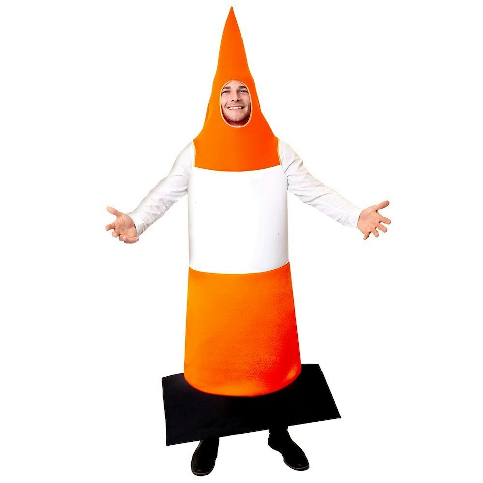 image 1 of Adults Novelty Traffic Cone Costume – Fancy Dress Orange | One Size
