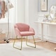 image 1 of Yaheetech Flower Shape Velvet Armchair with Golden Metal Legs