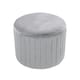 image 1 of Living and Home Round Velvet Dressing Table Ottoman - Grey