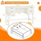 image 2 of COSTWAY Modern Computer Desk with 4 Drawers White