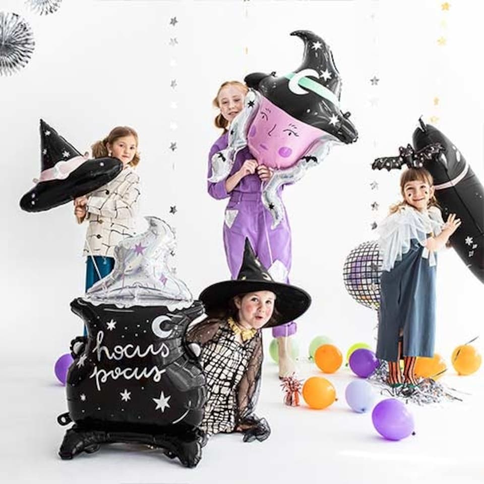 image 1 of Celestial Bat Halloween Air Fill Foil Balloon 41cm / 16 in