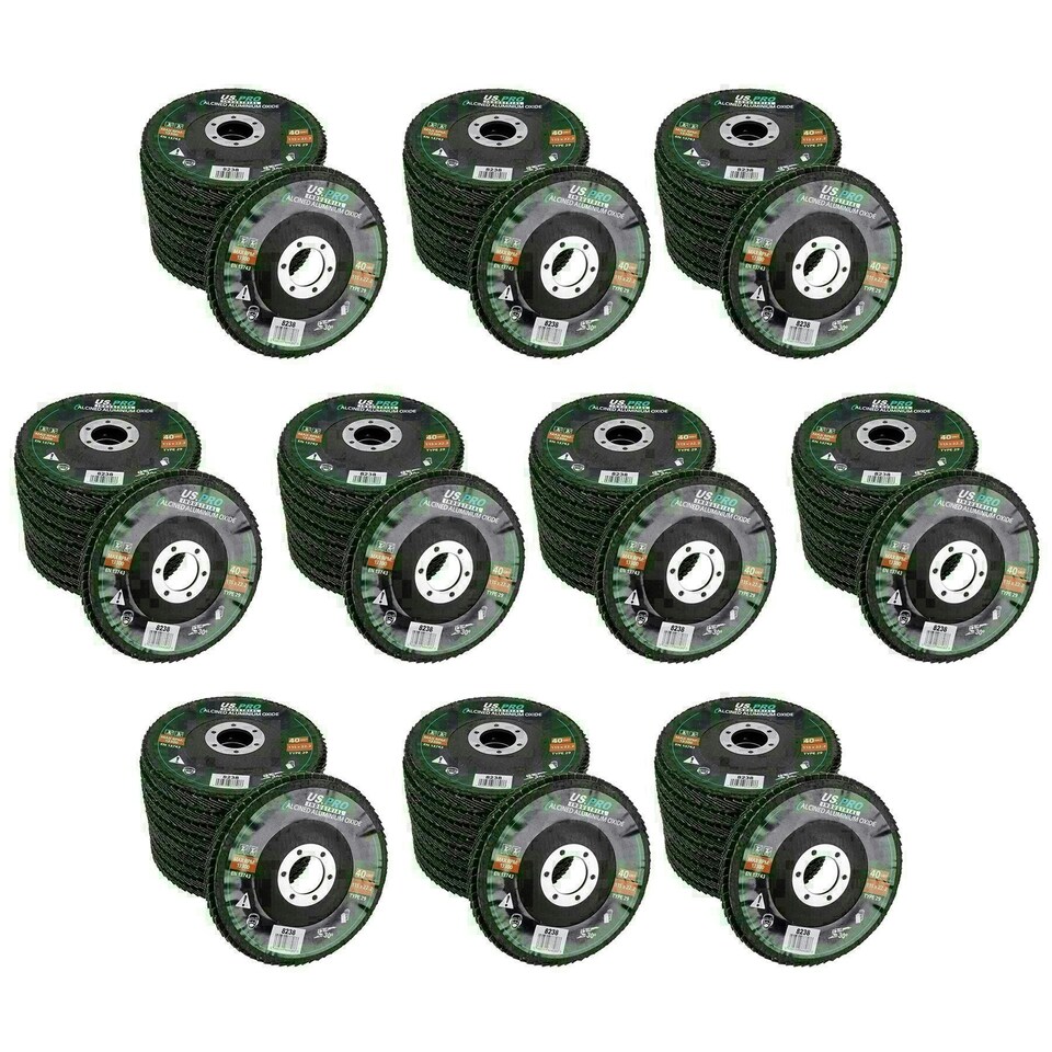 image 1 of 40 Grit Coarse Flap Disc Calcined Sanding Wheels for 4-1/2" Angle Grinders 100pc