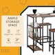 image 7 of HOMCOM Industrial Bar Height Dining Table Set With 2 Stools & Side Shelf, 3 Pieces Coffee Table for Dining Room, Kitchen, Dinette
