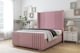 image 2 of Sloomy Camden Pink Plush Bed Frame With 50"  Upholstered Wingback Headboard 6' Super King