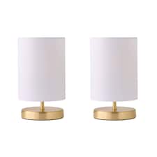 ValueLights Francis Gold Touch Table Lamps White Shade and Bulb