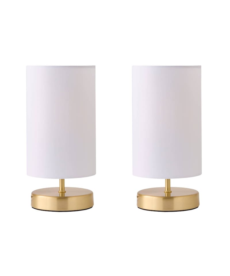 image 1 of ValueLights Francis Gold Touch Table Lamps White Shade and Bulb