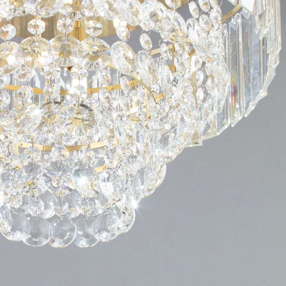 image 1 of BHS Paladina 3 Light Flush Ceiling Light | Gold | Satin Brass | 1