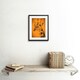image 2 of Giraffe Head Portrait Bold Orange Animal Lover 9x7" Black Framed Wall Art Print
