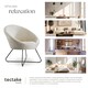 image 7 of Accent Chair Centera - boucle or velvet fabric, curved backrest, and steel frame | Cream | velvet look beige | One Size | 1