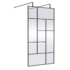 Balterley Contemporary Wetroom Screen Aluminium - " Abstract Frame Wetroom Screen - FIX024 | Black | Matt Black