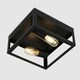 image 3 of ValueLights Industrial Steampunk Style Black 2 Way Caged Ceiling Light