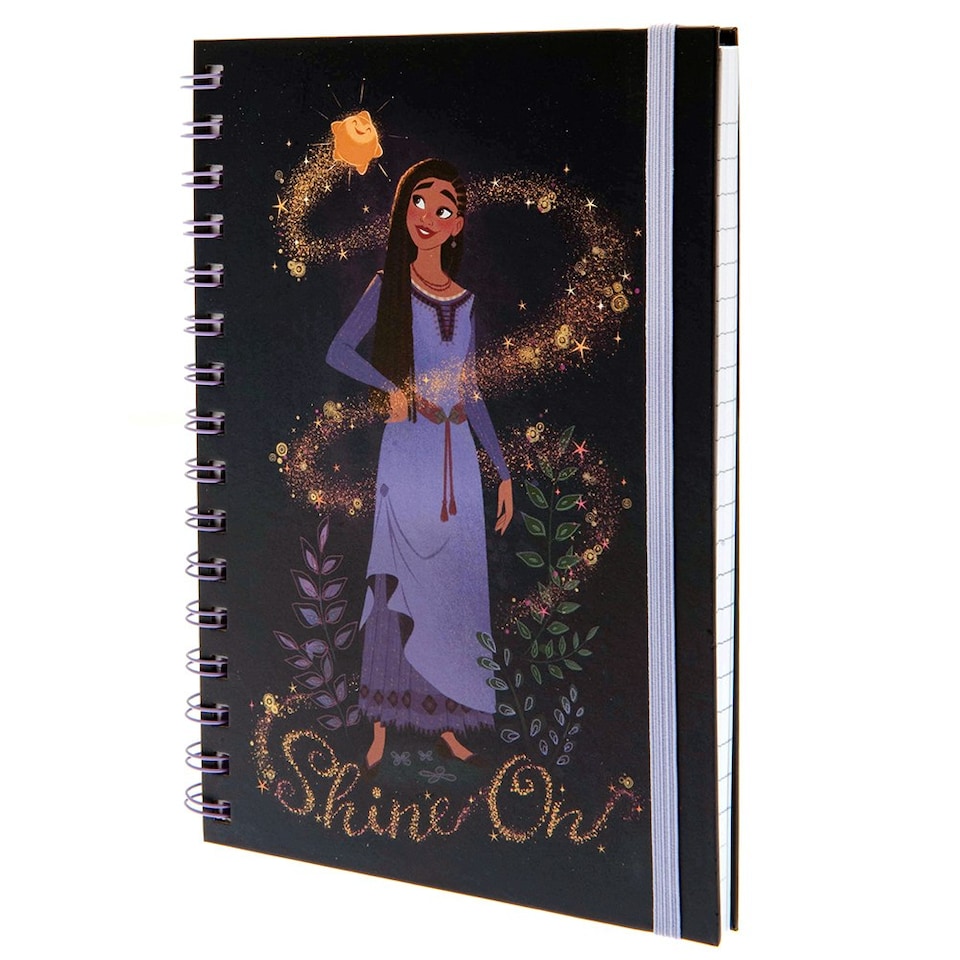 image 1 of Wish Shine On A5 Notebook - Black/Gold/Purple - One Size