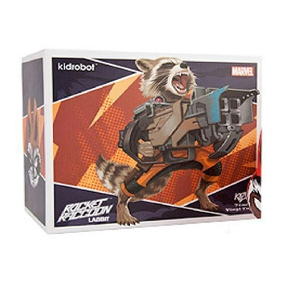 image 1 of Kidrobot Labbit Guardians Of The Galaxy Rocket Raccoon Vinyl Figure - Red - 7in