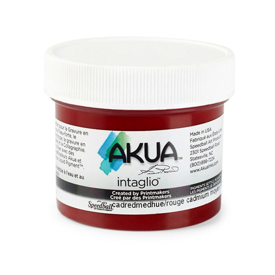 Speedball Intaglio Water Based Printing Ink, Cadmium Red Medium Hue, 2oz