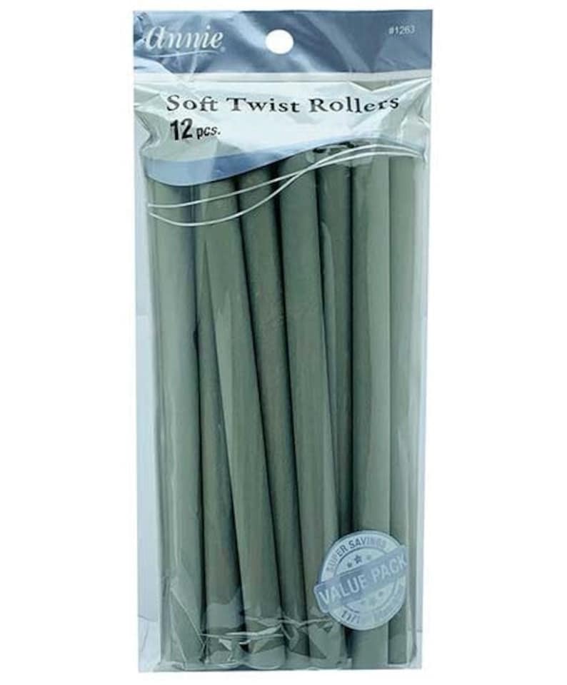 image 1 of Annie Soft Twist Rollers Grey 1263