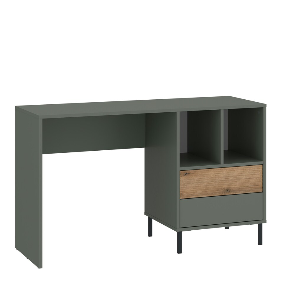 image 1 of Darwin Desk 2 Drawer in Green/Oak