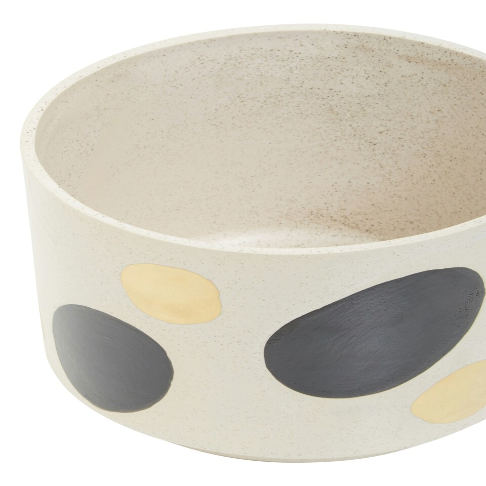 image 1 of Interiors by Premier White & Gold Speckled Ceramic Planter, Modern Large Ceramic Garden Pot for Home Decor, Pots for Plants Multi