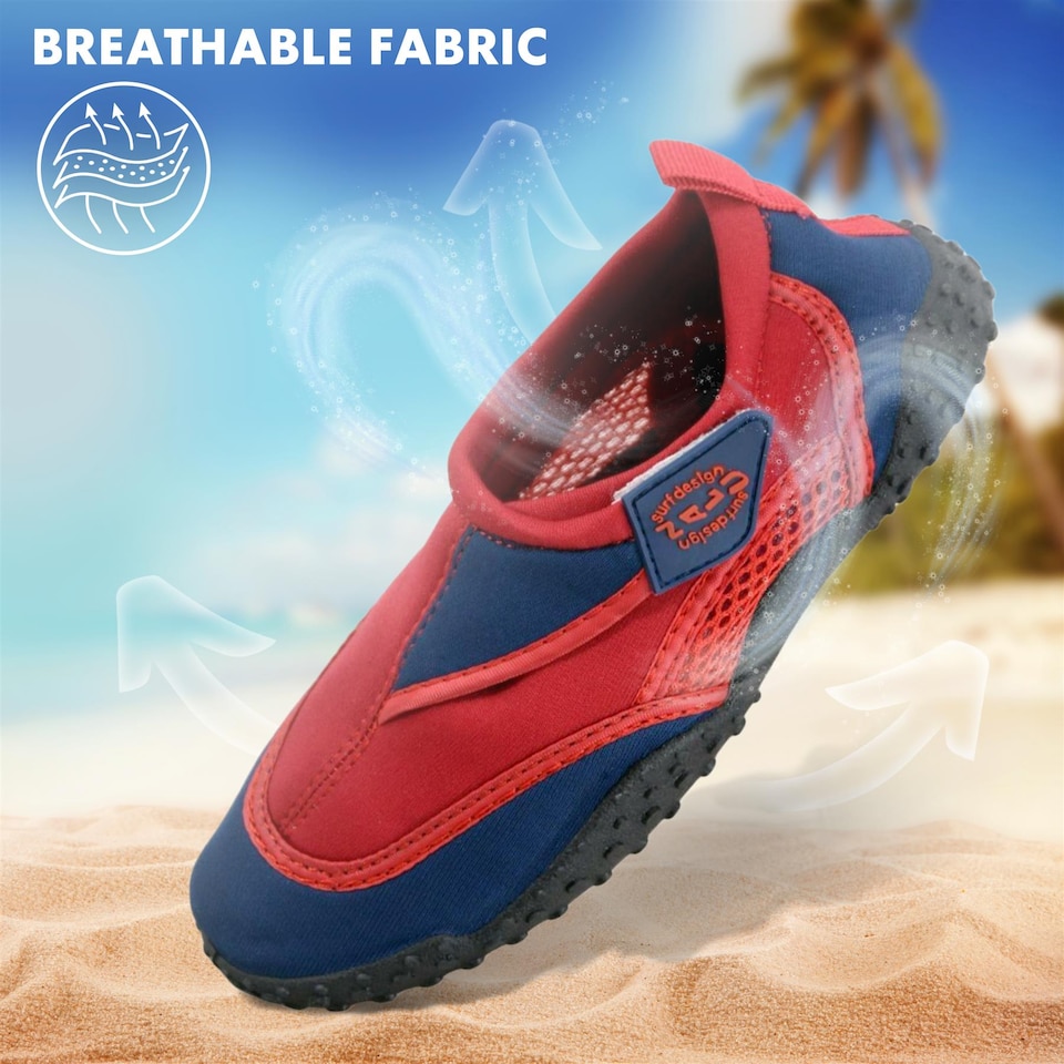 image 1 of GEEZY Unisex Red Neoprene Slip On Aqua Shoes