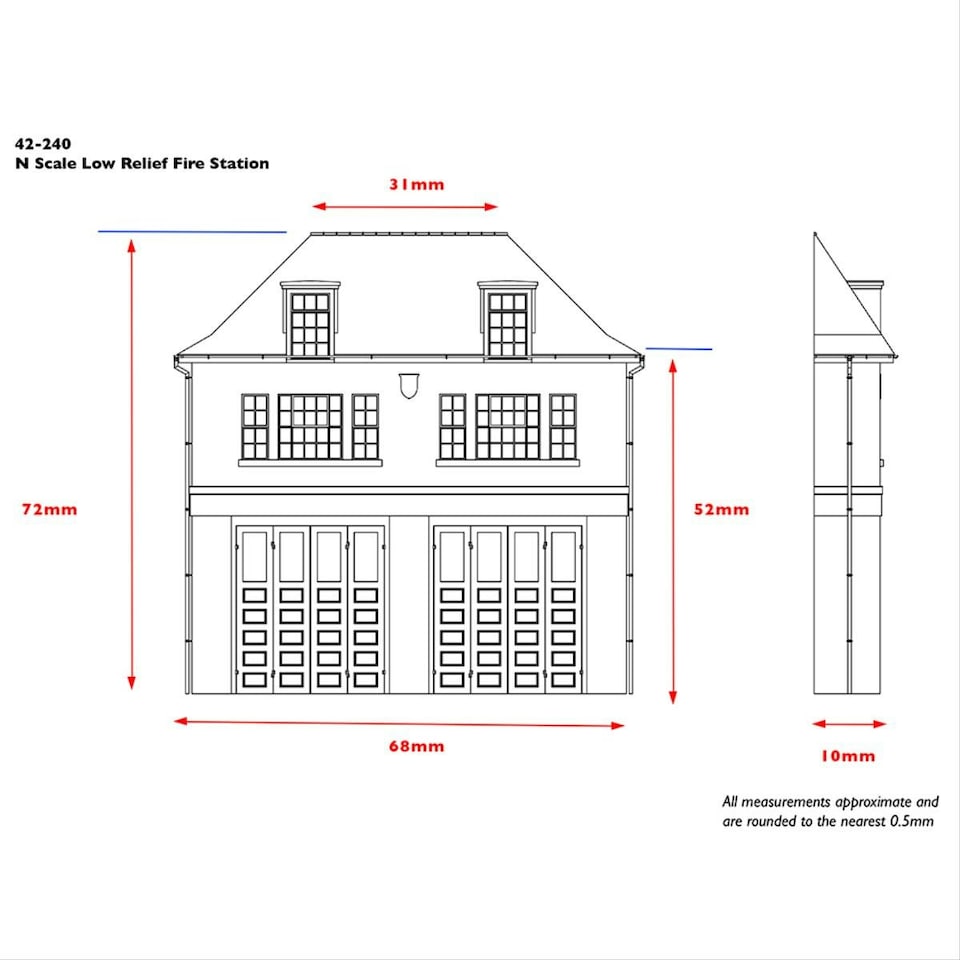 image 1 of Graham Farish Scenecraft Low Relief Fire Station (Pre-Built)