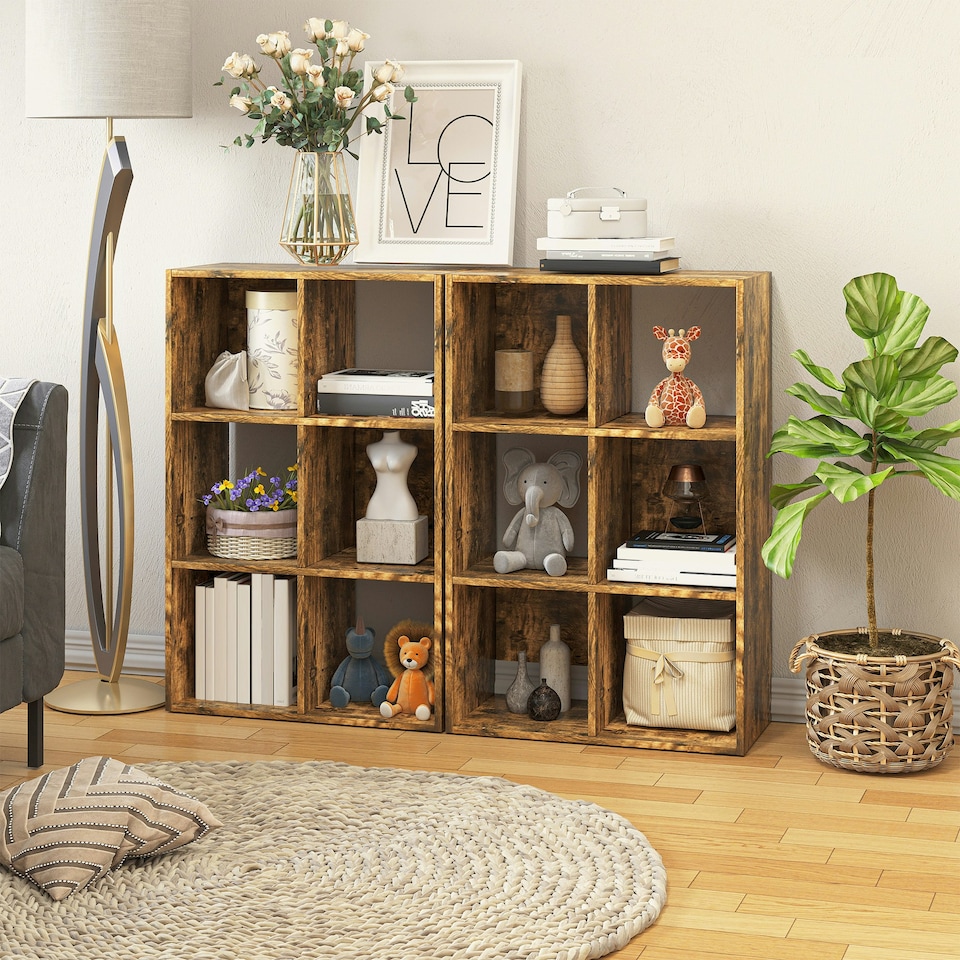 image 1 of HOMCOM Industrial Style Storage Shelf, Bookcase, Bookshelf, Rustic Brown
