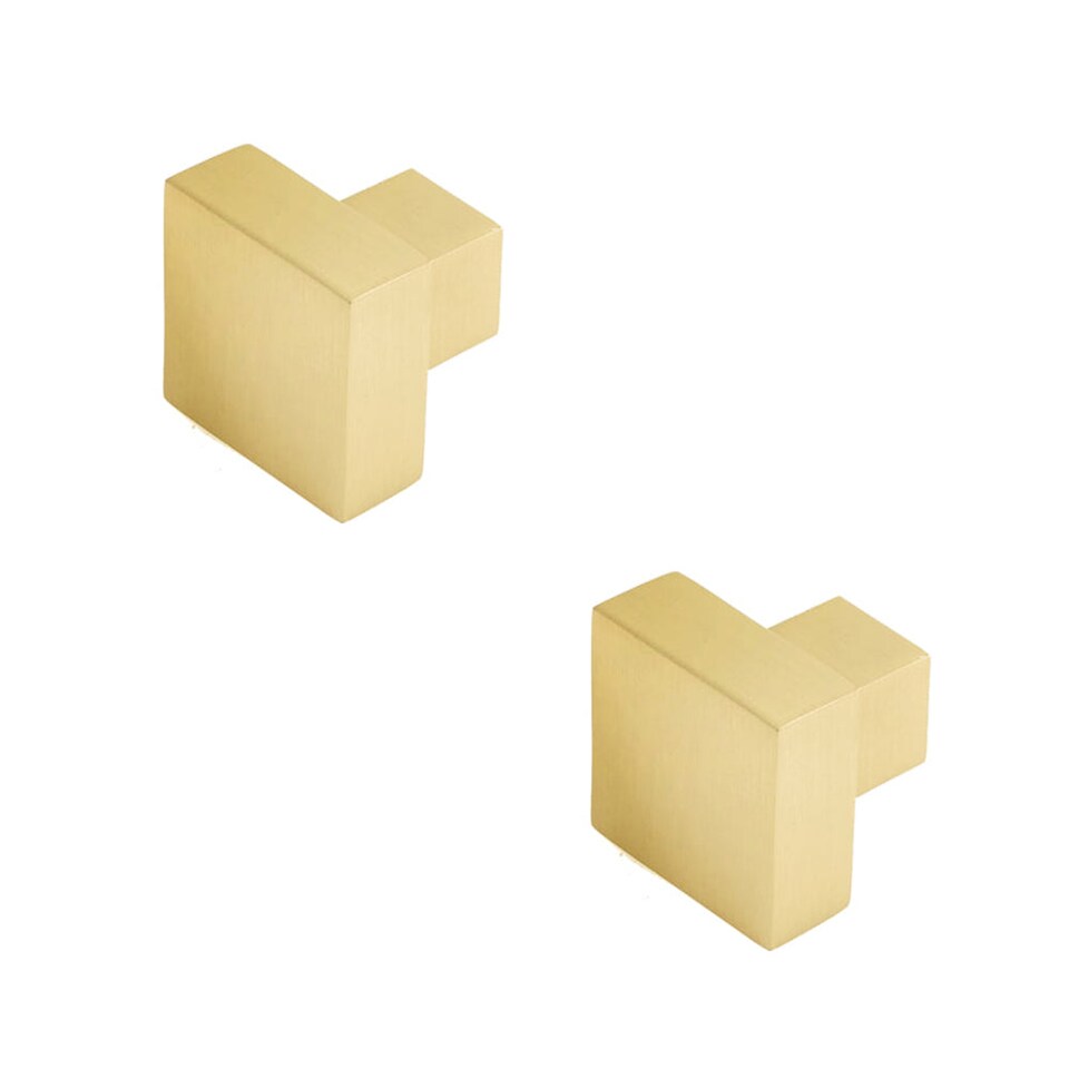 image 1 of 2 PACK Modern Satin Brass Cupboard Knob for Stylish Interiors - Kitchen Cabinet Knob
