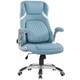 image 1 of Vinsetto Fabric Office Desk Chair w/ Adjustable Height Tilt Function Blue Blue | White accents