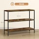 image 7 of HOMCOM Industrial Console Table with 3-Tier Storage Shelves Rustic Brown | Brown