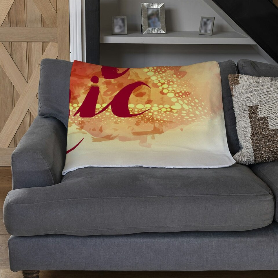 image 1 of Boho Chic lettering on beautiful watercolor background (Blanket)