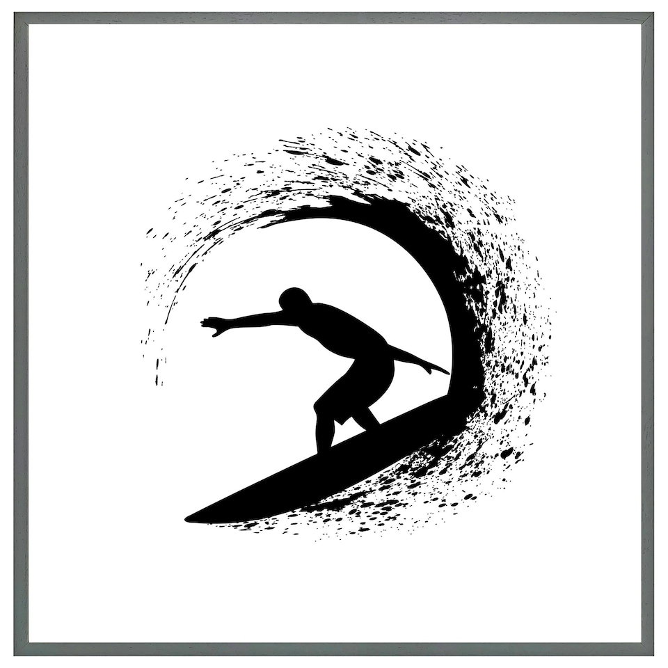 image 1 of Surfer silhouette (Picture Frame) Black | XL