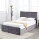 image 2 of Ottoman Storage Bed grey 3ft single velvet cushioned bedroom