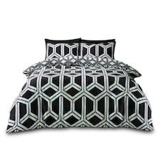 Hendrix Geometric Duvet Cover Set Reversible Polycotton Beddings Multi | King