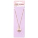 image 4 of Pusheen the Cat Pink and Gold Heart Necklace