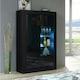 image 2 of Black Display Cabinet 93cm Gloss Doors Free LED Modern Storage Unit | Black