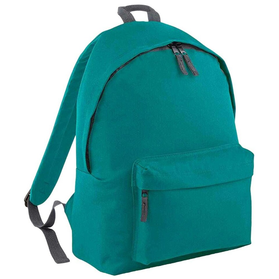 image 1 of Bagbase Original Plain Backpack - Emerald/Graphite Grey - One Size