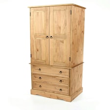 Corona, 2 Door, 3 Drawer Wardrobe Brown