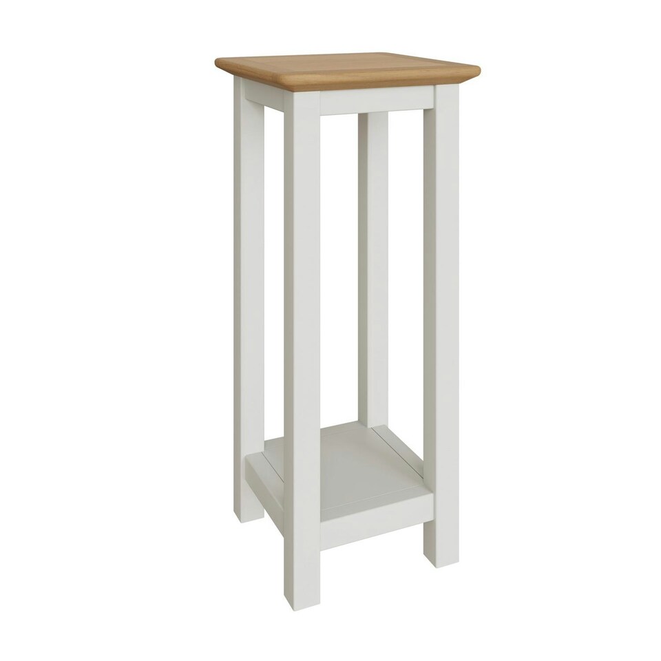 image 1 of Taberno Oak End Side Table Linen White White