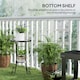 image 9 of Outsunny 35.5cm Round Mosaic Garden Side Table Plant Stand w/ Shelf Blue | Blue