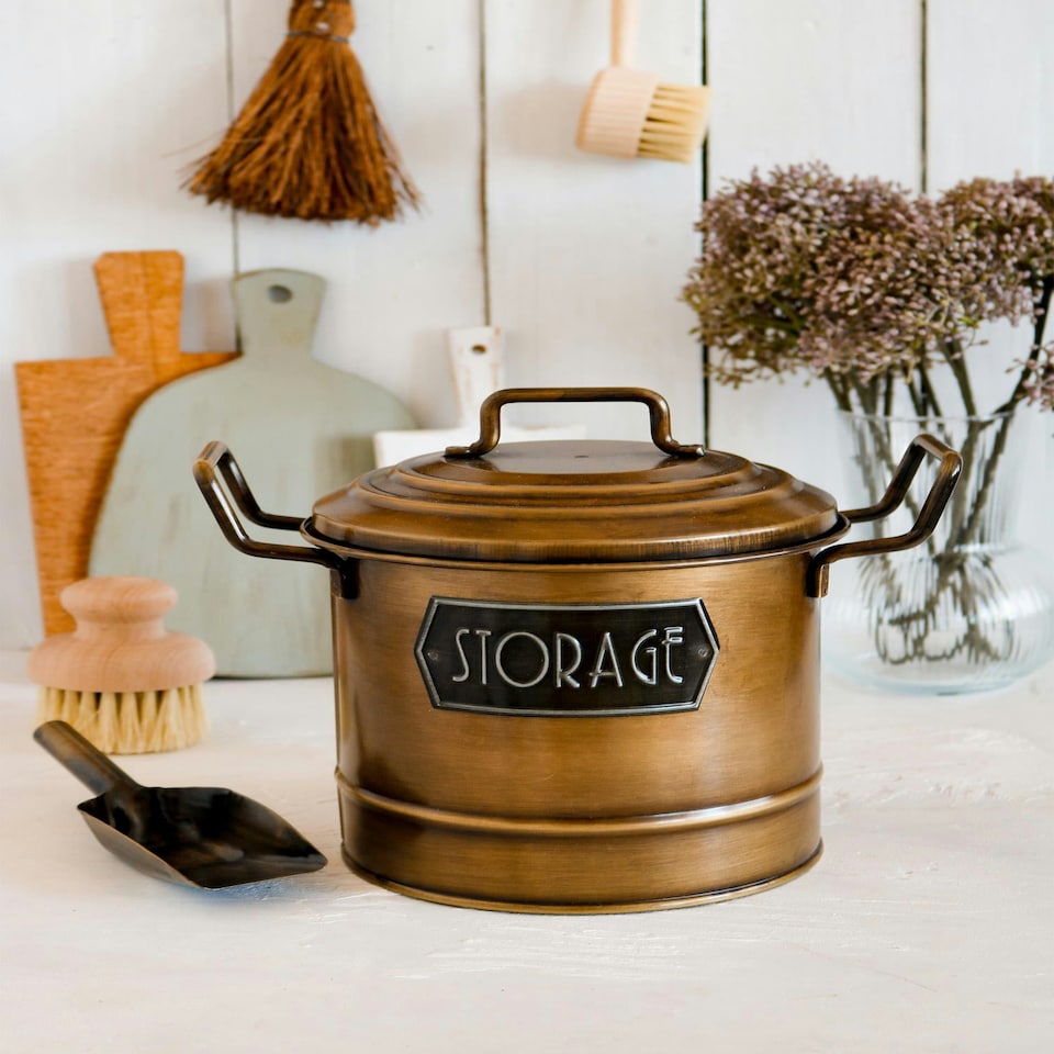 image 1 of Gold Kitchen Storage Bin