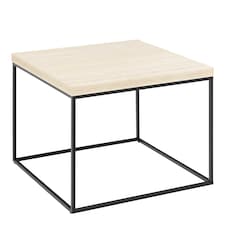 Barossa Coffee Table with Light Oak Top & Black Steel Base 60cm