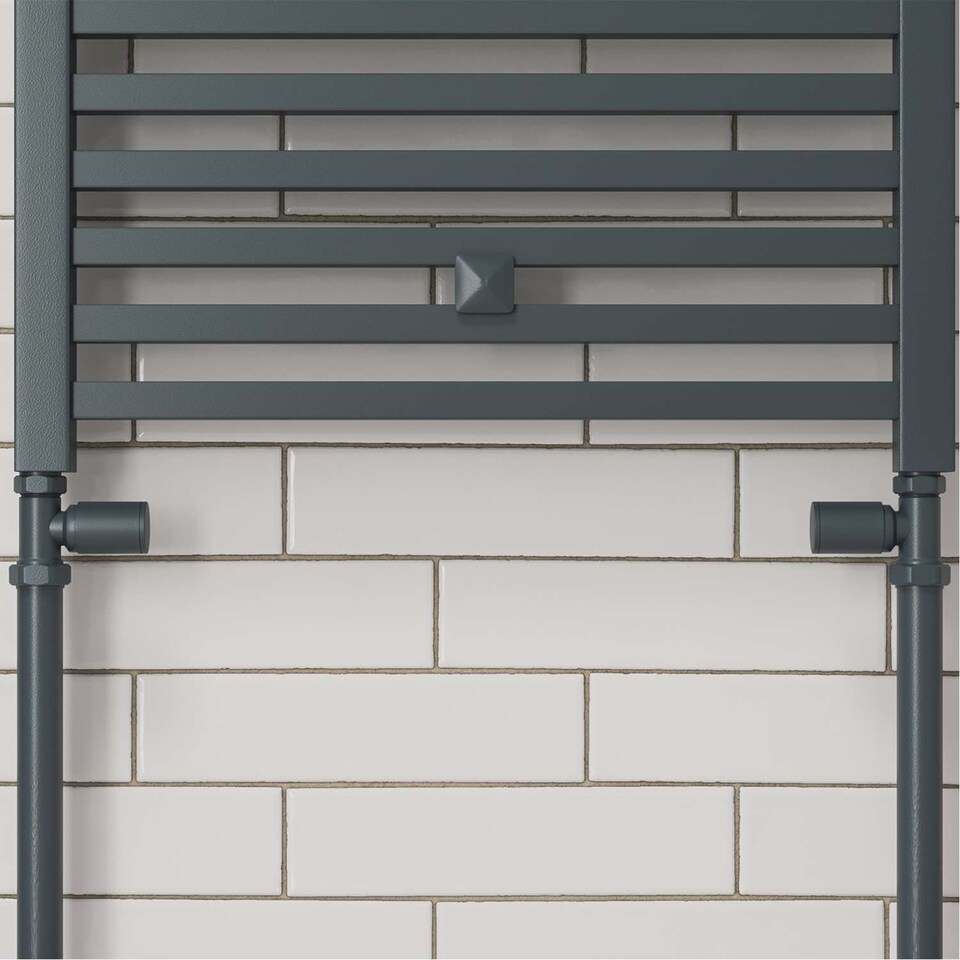 image 1 of Straight Round Radiator Valve - Anthracite Grey - 8mm