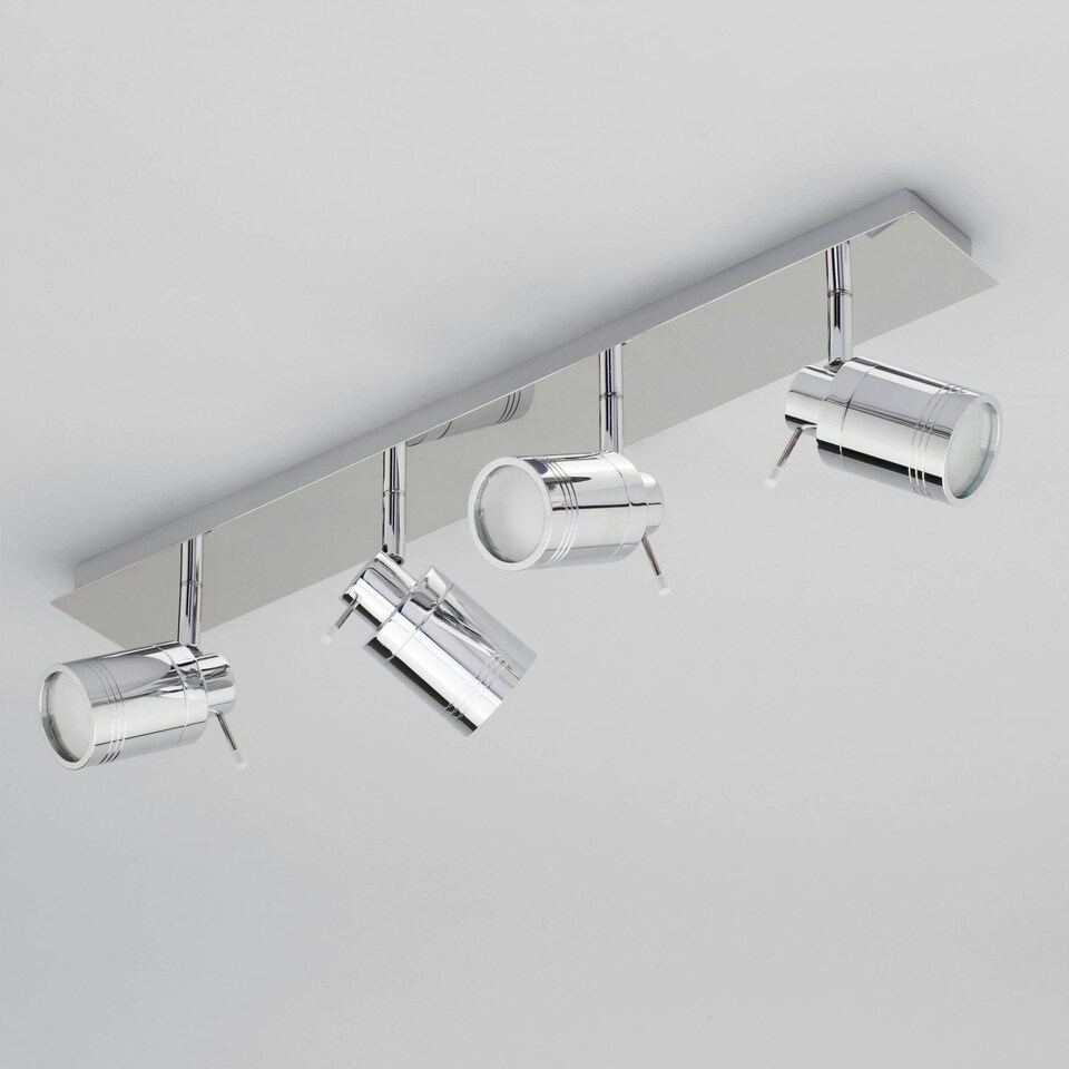 image 1 of BHS Hector Bathroom Ceiling Spotlight Bar | Silver | Chrome | 1