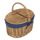 image 2 of Light Steamed Oval Lidded Wicker Basket with Lining Blue | Blue | One Size