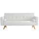 image 1 of STYLISH LINEN FABRIC UPHOLSTERED CLIC CLAC SOFA BED IN CREAM