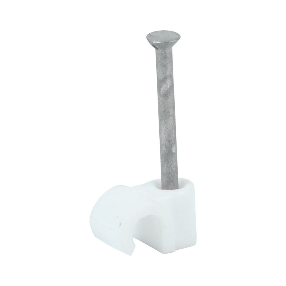 image 1 of Timco - Round Cable Clips - White (Size To fit 5.0mm - 100 Pieces)
