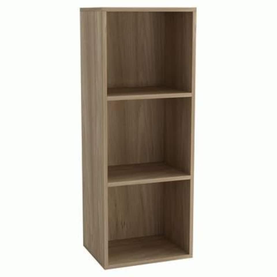 image 1 of 3-Tier Cube Shelving Unit Brown | Unit Colour: Oak