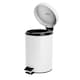 image 4 of Harbour Housewares Round Bathroom Pedal Bin - 3 Litre - Matt White