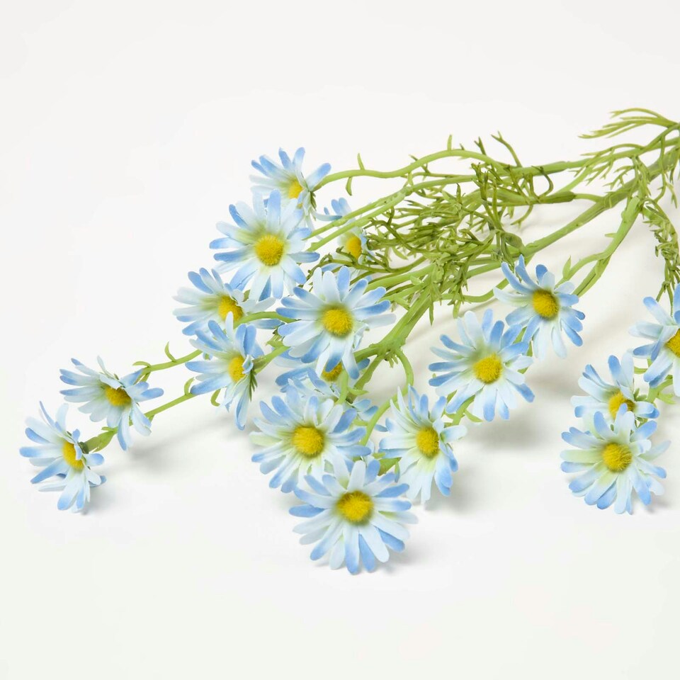 image 1 of Homescapes Artificial Stem of Blue Daisy Flowers, 72 cm